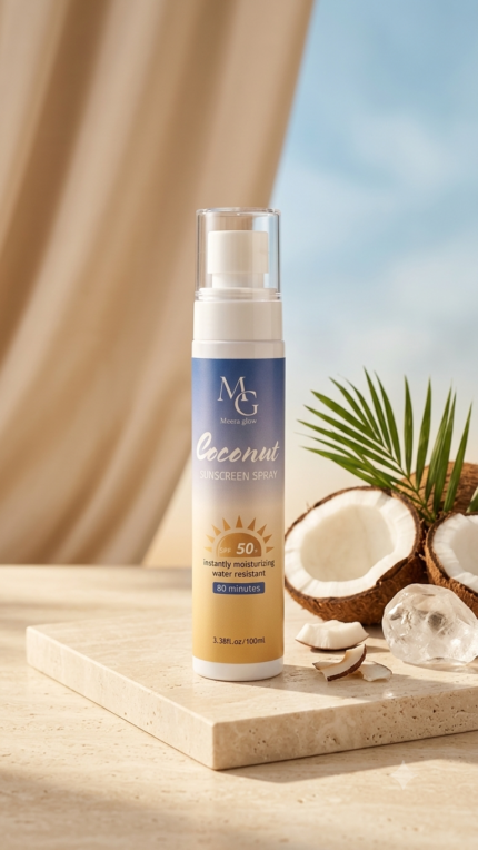 Coconut sunscreen spray